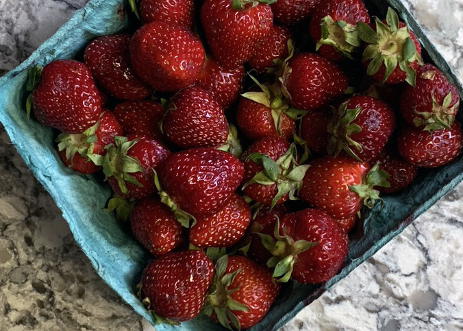 Fresh, native strawberries from the Farmer's Market